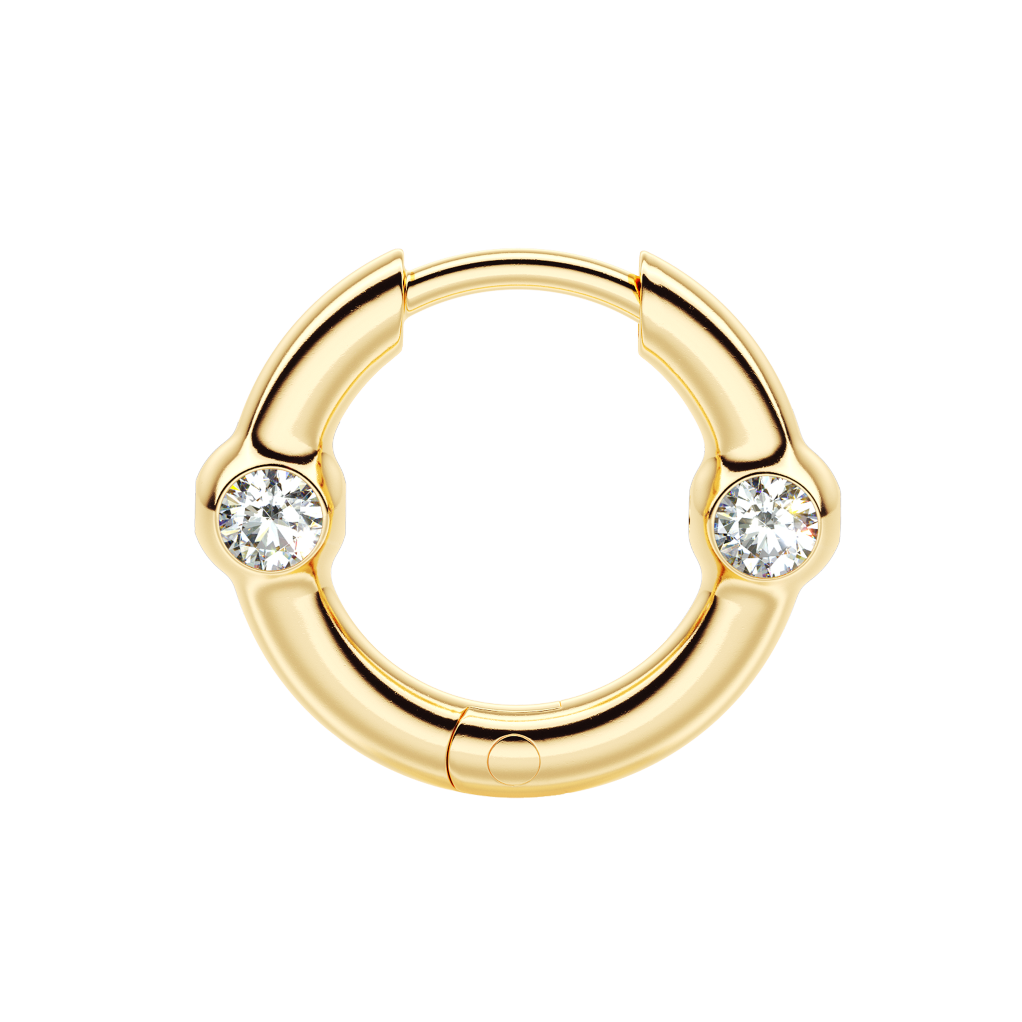 A detail of Hoop with Gems in Gold